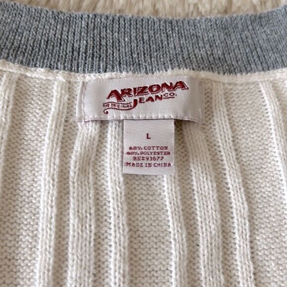Arizona Jeans knit sweater gray and white size large - Picture 5 of 15